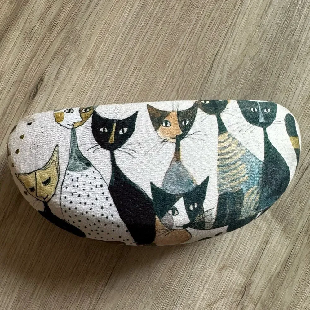 Rosina Wachtmeister Cat Art Sunglasses Case Fabric Covered Hard Shell - Picture 2 of 9